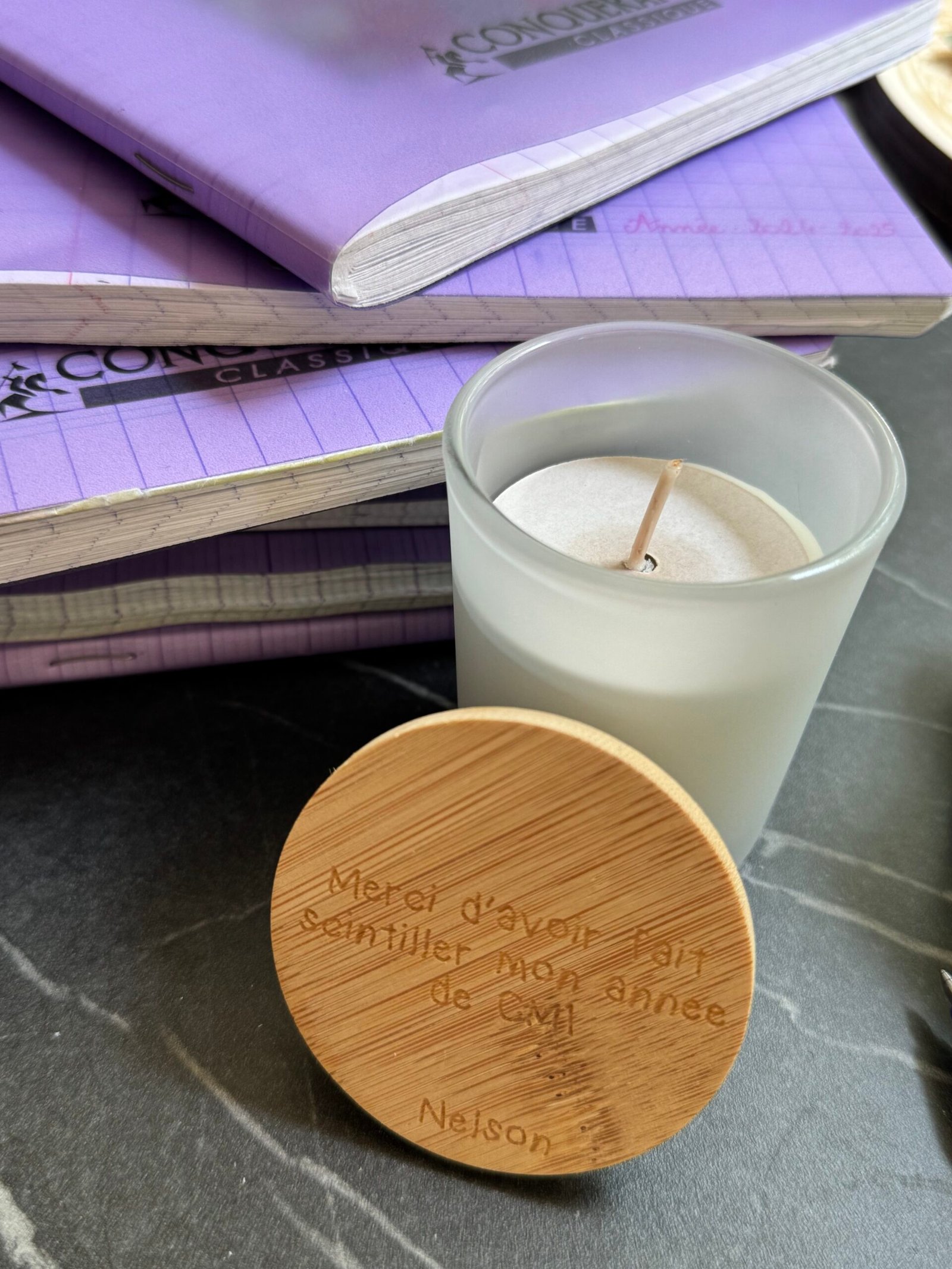 Bougie parfumée - cadeau maitre/maitresse