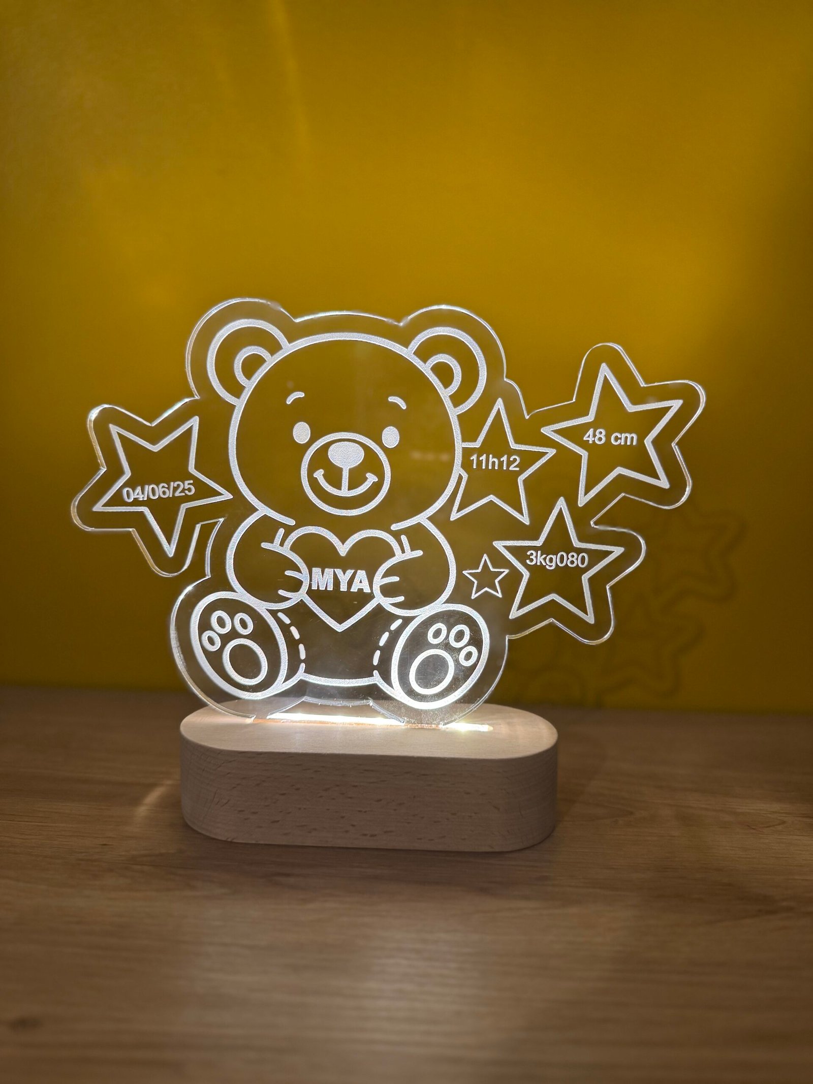 Veilleuse ourson personnalisée