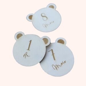 Cartes étapes bébé ourson – Pour célébrer chaque mois avec douceur
