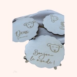 Cartes étapes bébé mouton – Souvenirs doux des premiers mois