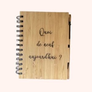 Carnet en bambou personnalisé – Mots doux et pensées légères