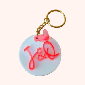 Porte-clés initiales personnalisées coeur