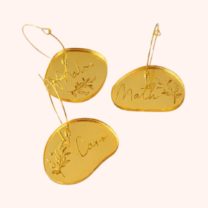 Marque-verres personnalisés – Élégance dorée