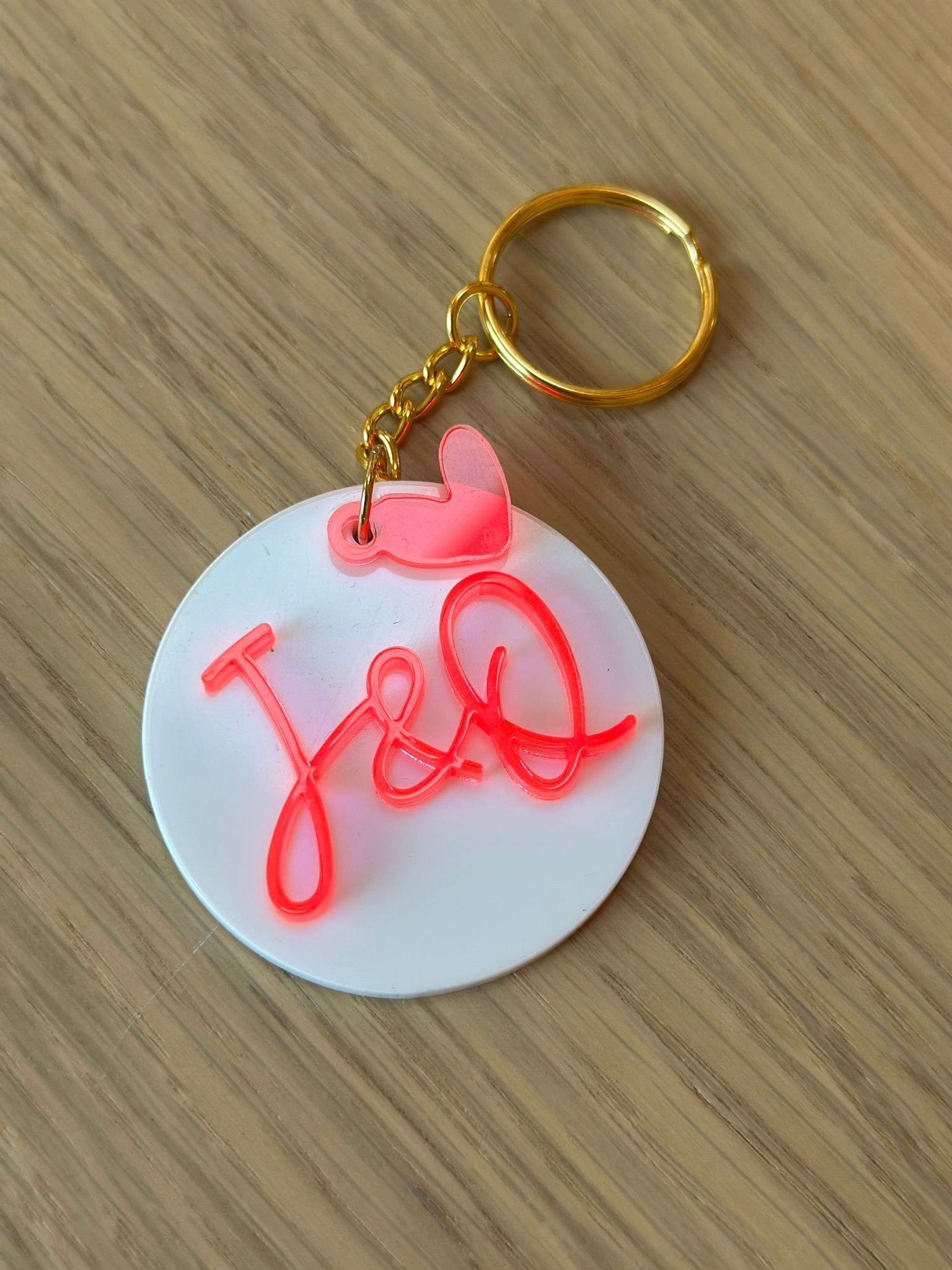 Porte-clés initiales personnalisées coeur